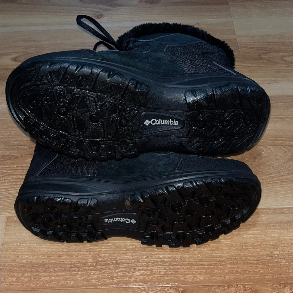Women's Black Fur-Lined Winter Boots - Picture 6 of 6